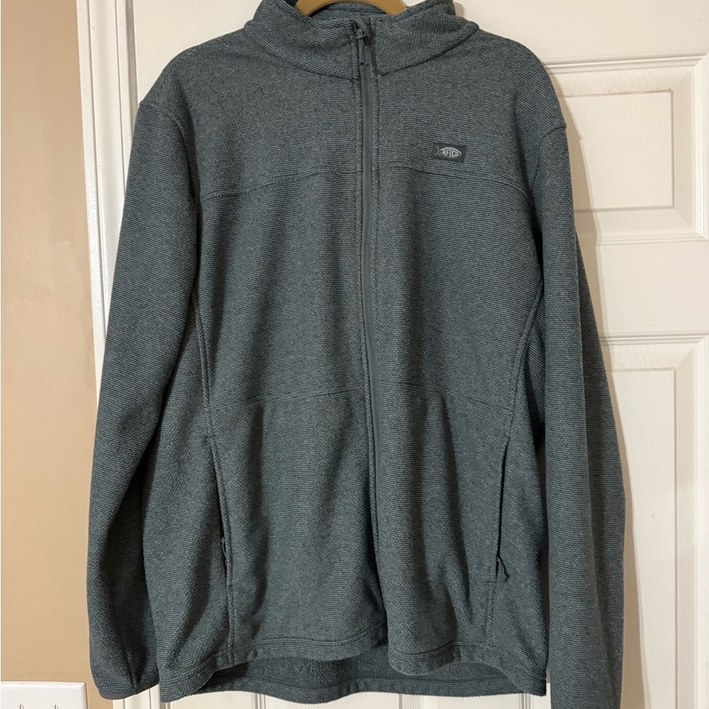 AFTCO Men's Charcoal Zip-Up Sweater